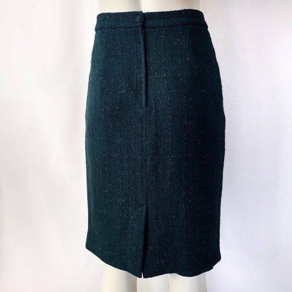 Karen Scott Green Textured High Waisted Pencil Skirt With Pockets - Picture 9 of 10